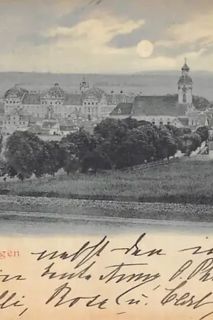 Autentyczny Duitsland Ellingen Weißenburg-Gunzenhausen Bayern 1899 Kasteel Deutschland Europa HC58482