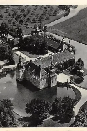 Autentyczny Duitsland Schloss Lembeck 1938 Luftbild Dorsten Kasteel Deutschland Europa HC58418