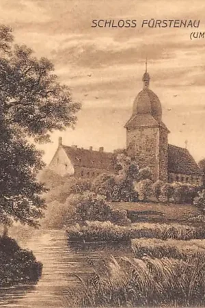 Tani Duitsland Schloss Fürstenau i. Hann zur Biedermeierzeit (um 1850) Kasteel Deutschland Europa HC58417