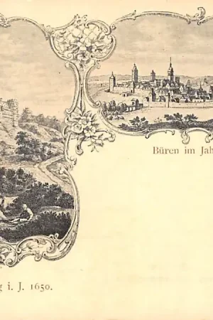 Oferta Duitsland Büren Westfalen Die Wervelsburg i. J. 1650 Kasteel und Büren im Jahre 1650 HC58317