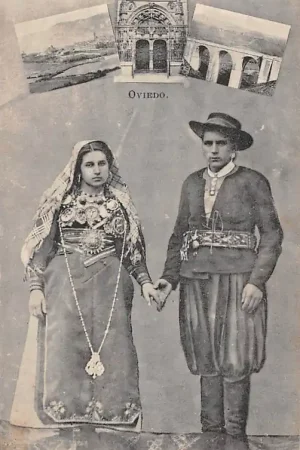 Spanje Oviedo Klederdracht Vintage Espa\\u00f1a Spain Europa HC57045 Szybka dostawa