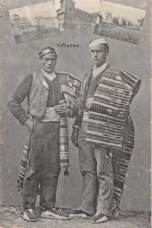 Spanje Navarra Klederdracht Vintage Espa\\u00f1a Spain Europa HC57043 Autentyczny