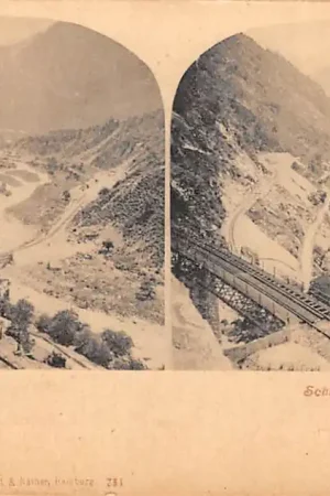 Zwitserland Schweiz Gotthard-Bahn Stereokaart 1900 Switzerland Spoorwegen Europa HC57026 Nowość