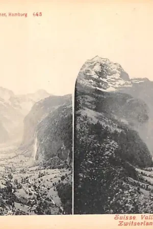 Zwrot pieniędzy Zwitserland Dal by Wengen Suisse Valle pres de Wengen Stereokaart 1900 Schweiz Switzerland Europa HC57025