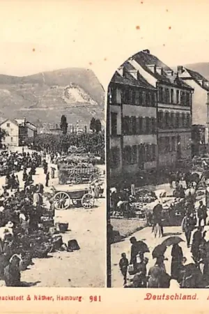 Oferta limitowana Duitsland Markt in Bingen a. Rhein Stereokaart 1900 Deutschland Europa HC57018