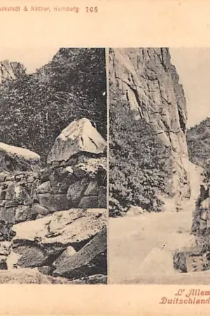 Duitsland Bode poort in het Harz gebergte Stereokaart 1900 Deutschland Europa HC57015 Wysoka jakość