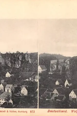 Premium Duitsland Wolfsberg i.d. Frank. Schweiz Stereokaart 1900 Deutschland Europa HC57014