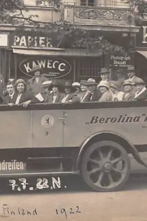 Bezpieczna płatność Duitsland Berlin Berolina Rundfahrten Abfahr stelle Unter den Linden 47 Bus Auto Fotokaart 1922 Deutschland Europa HC56649