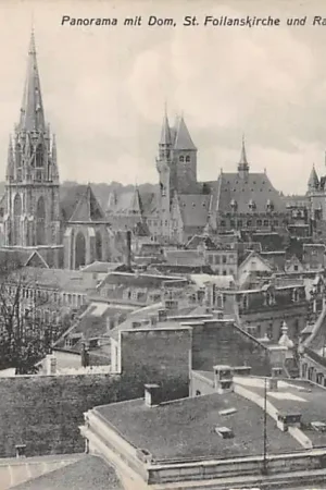 Duitsland Aachen Panorama mit Dom St. Foilanskirche und Rathaus Deutschland Europa HC56535 Zwrot pieniędzy