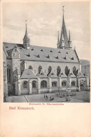 Oryginalny Duitsland Bad Kreuznach Eiermarkt und St. Nicolauskirche Deutschland Europa HC56460