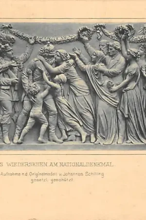 Rabat Duitsland Rudesheim am Rhein Das wiedersehen am Nationaldenkmal Militair Frans - Duits Oorlog 1872 Monument Deutschland Europa HC56078