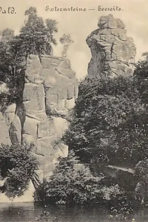 Duitsland Horn - Bad Meinberg Externsteine Seeseite Teutoburger Wald 1900 Deutschland Europa HC56073 Premium