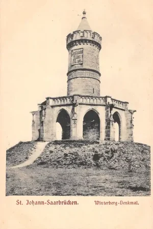 Duitsland St. Johann Saarbrücken Winterberg Denkmal Monument Frans - Duitse OOrlog 1870 Militair Deutschland Europa HC56065 Autentyczny