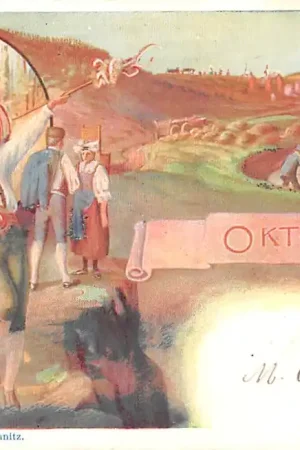 Ostatnia szansa Duitsland Fantasie Maandkaart 1900 Oktober Vintage Deutschland Europa HC55957