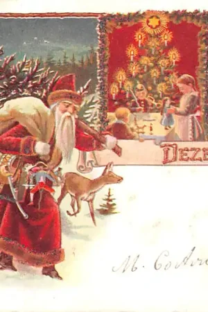 Rabat Duitsland Fantasie Maandkaart 1900 Dezember De Kerstman Kersfeest Vintage Deutschland Europa HC55959