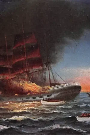 Najlepsza cena Duitsland Scheepsramp Brennendes Schiff Schip in brand Scheepvaart Schepen Deutschland Europa Vintage HC55032