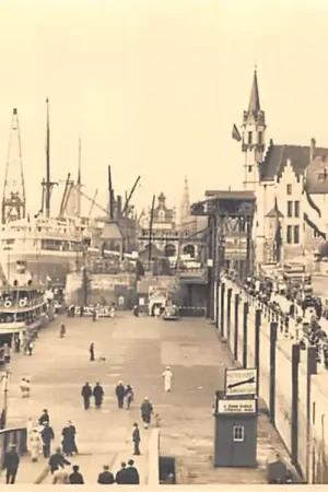 Kup teraz België Antwerpen Fotokaart Kade aan de Schelde met Schepen en Kasteel Europa HC53670