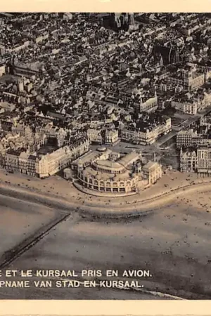 Autentyczny België Oostende Luchtopname van Stad en Kursaal Europa HC53625