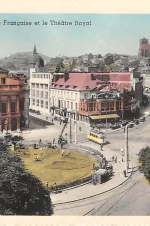 België Luik Liege Place Republique Française et le Theatre Royal Tram EuropaHC53358 Tani