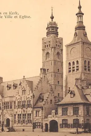 Tani België Dixmuide Stadhuis en Kerk Europa HC53341