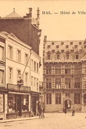 België Halle Stadhuis Hal Hotel de Ville en monument Europa HC52578 Zwrot pieniędzy