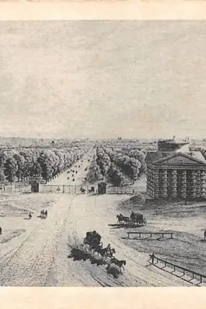 Frankrijk Ancien Paris La Barriere de Neuilly et les Camps-Elysees, en 1800, vue prise de l'Emplacement actuel de l'Arc de Triomphe France Europa HC52474 Darmowa dostawa