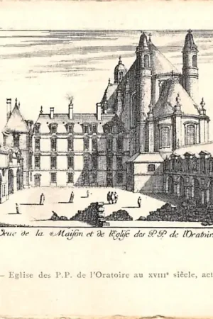 Autentyczny Frankrijk Ancien Paris Eglise des P.P. de l'Oratoire au XVIIIe siecle, actuellement rue de Rivoli France Europa HC52470