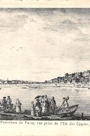 Tani Frankrijk Ancien Paris Panorama de Passy, vue prise de lÍle des Cygnes, sous Louis XV France Europa HC52465