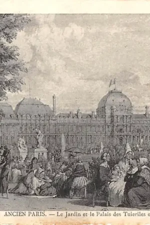 Frankrijk Ancien Paris Le Jardin et le Palais des Tuieriles en 1843 France Europa HC52460 Bezpieczna płatność
