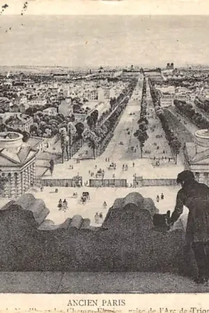 Frankrijk Ancien Paris Les Champs-Elysees prise l'Arc de Triomphe 1840 France Europa HC52458 Kup teraz