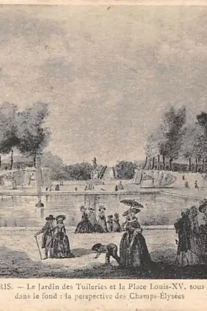 Nowość Frankrijk Ancien Paris Le Jardin des Tuileries et la Place Louis-XV dans le fond la perspective des Champs-Elysees France Europa HC52457