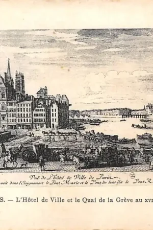 Frankrijk Ancien Paris L'Hotel de Ville et le Quai de la Greve au XVIIIe siecle France Europa HC52456 Rabat