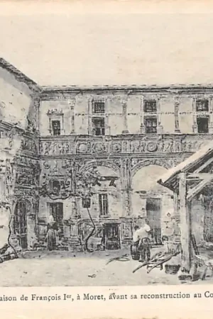 Tani Frankrijk Ancien Paris La Maison de François Ier, a Moret, avant sa reconstruction au Cours la Reine, a Paris France Europa HC52443