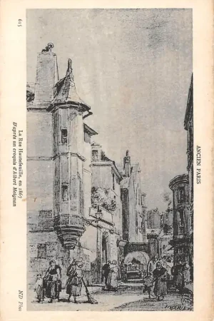 Frankrijk Ancien Paris La Rue Hautefeuille en 1867 D'apres un croquis d'Albert Meignan France Europa HC52430 Oferta limitowana