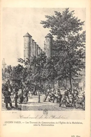 Frankrijk Ancien Paris Les Travaux de Construction de L'Eglise de la Madeleine sous la Restauration France Europa HC52428 Kup teraz