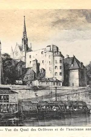 Frankrijk Ancien Paris Vue du Quai des Orfevres et de l'ancienne annexe de la Prefecture de Police France Europa HC52403 Wysoka jakość