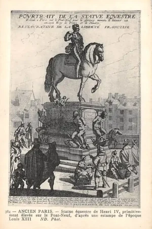 Zamów teraz Frankrijk Ancien Paris Statue equestre de Henri IV 'Pont Neuf France Europa HC52397