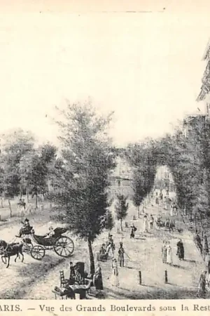 Tylko dziś Frankrijk Ancien Paris Vue des Grand Boulevards sous la Restauration France Europa HC52371