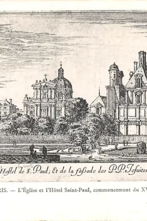 Tylko dziś Frankrijk Ancien Paris L'Eglise et l'Hotel Saint-Paul France Europa HC52366