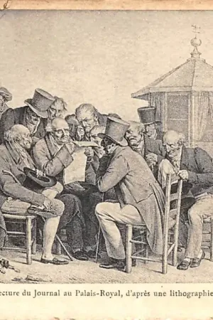 Frankrijk Ancien Paris Le lecture du Journal aus Palais-Royal, d'apres une lithographie de Boilly, en 1830 France Europa HC52354 Oryginalny