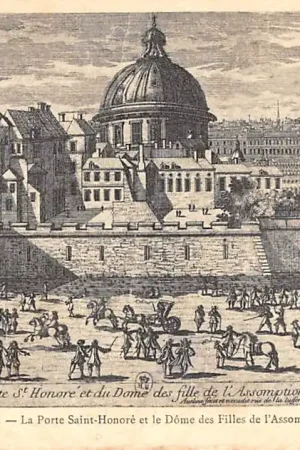 Frankrijk Ancien Paris La porte Saint-Honore et le Dome des Filles de l'Assomption au XVIIe siecle France Europa HC52353 Ekspresowa dostawa