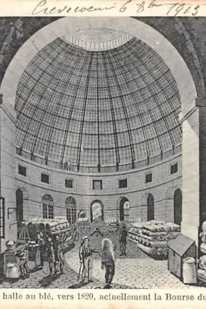 Bezpieczna płatność Frankrijk Ancien Paris La Halle au ble, vers 1820, actuellement la Bourse du Commerce France Europa HC52347