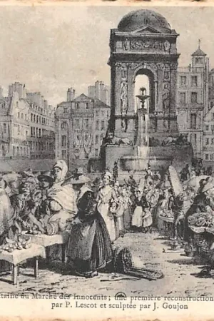 Frankrijk Ancien Paris Fontaine du Marche des Innocents, une premiere reconstruction de la Fontaine, difiee en 1550 par P. Lescot et sculptee par J. Goujon FRance Europa HC52346 Najlepsza cena