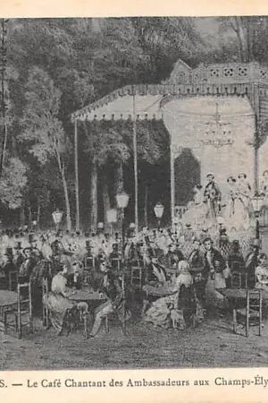 Nowość Frankrijk Ancien Paris Le Café Chantant des Ambassadeurs aux Champs-Elysees, en 1840 France Europa HC52333