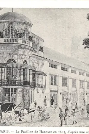 Ekspresowa dostawa Frankrijk Ancien Paris Le Pavillon de Hanovre en 1805, d'apres une aquarelle de Debret France Europa HC52327