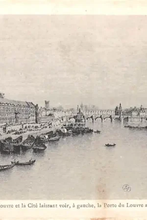 Darmowa dostawa Frankrijk Ancien Paris Le Louvre et la Cite laissant voir, a gauche, la Porte du Louvre au XVIIe siecle France Europa HC52324