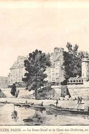Popularny Frankrijk Ancien Paris Le Pont-Neuf et le Quai des Orfrevres, en 1858 France Europa HC52316