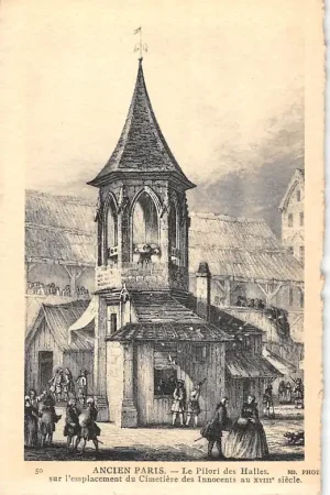 Oferta limitowana Frankrijk Ancien Paris Le Pilori des Halles sur l'emplacement du Cimetiere des Innocents aux XVIIIe siecle France Europa HC52303