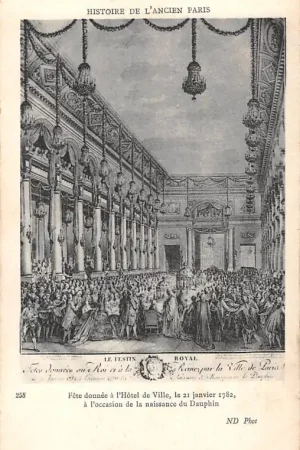 Najlepsza cena Frankrijk Ancien Paris Fete donnee a l'Hotel de Ville, le 21 Janvier 1782, a l'occasion de la naissance du Dauphin France Europa HC52301