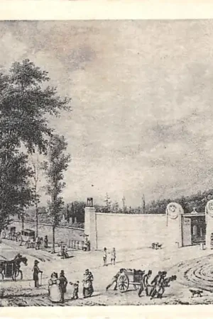 Tylko dziś Frankrijk Ancien Paris L'Entree du Cimetiere du Pere-Lachaise, vers 1830 Begraafplaats France Europa HC52280